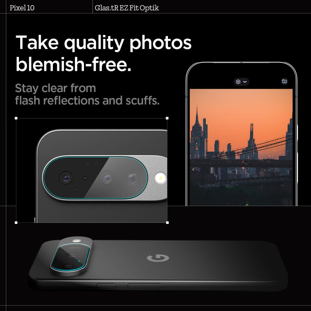Spigen Optik Glas.tR Camera Protector 2-pack til Google Pixel 10 - Gennemsigtig