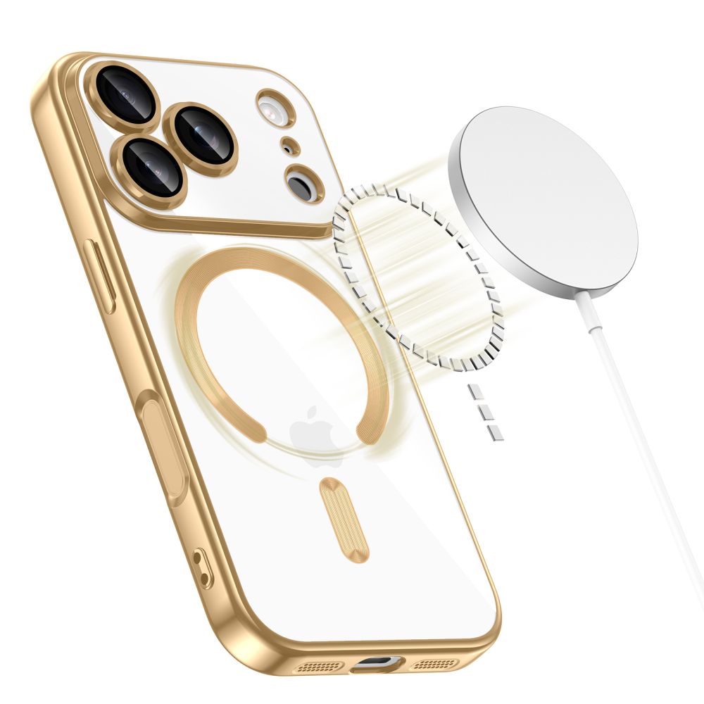 Tech-Protect MagFlex MagSafe Case til iPhone 17 Pro - gennemsigtigt guld