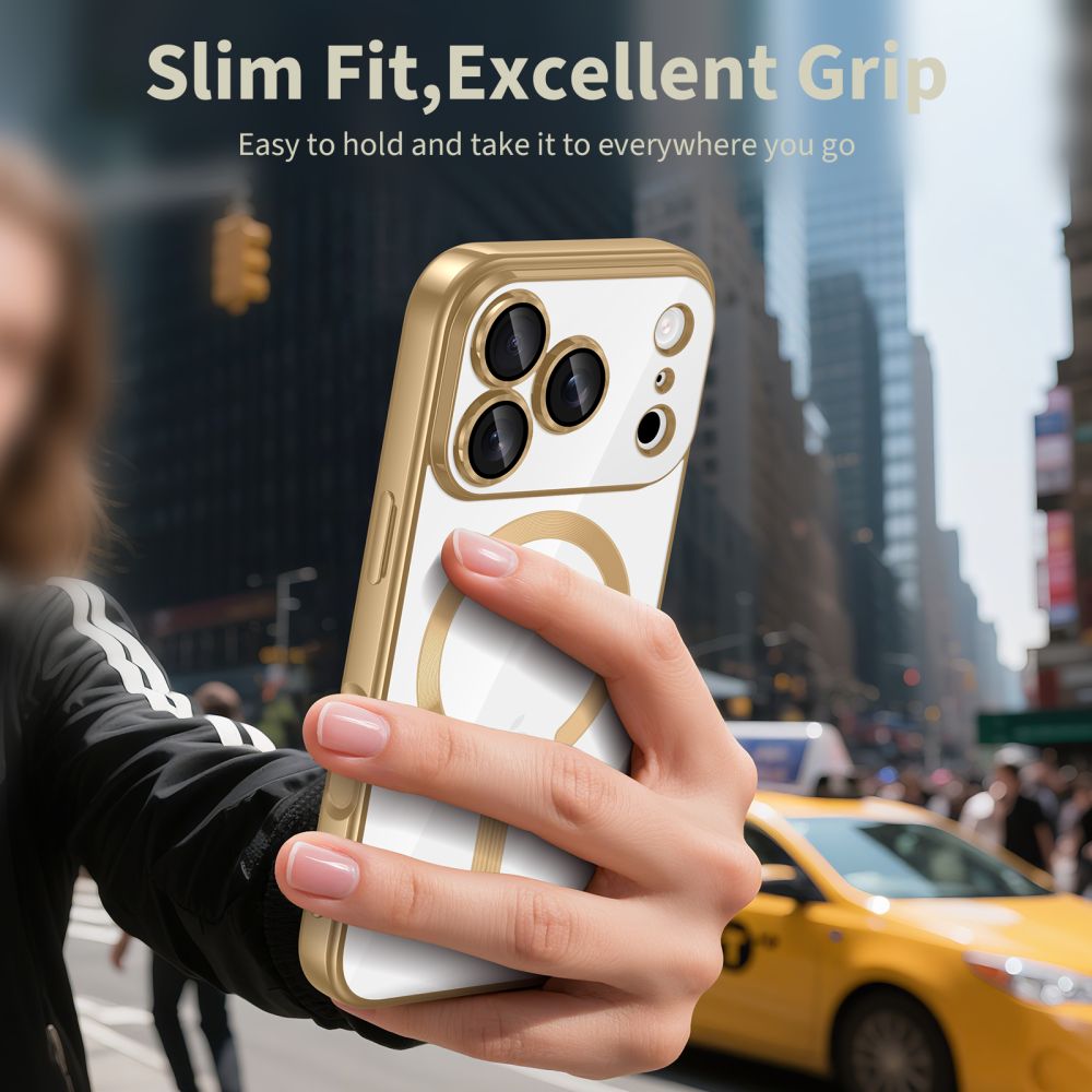 Tech-Protect MagFlex MagSafe Case til iPhone 17 Pro - gennemsigtigt guld