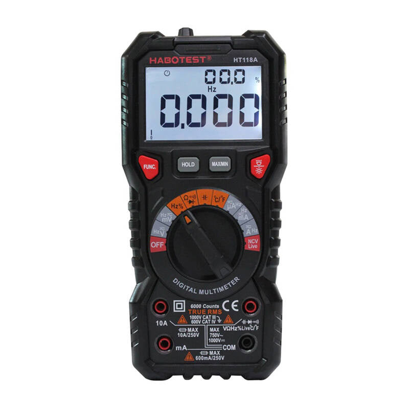 Digital multimeter med lommelygte Habotest HT118A, True RMS, NCV
