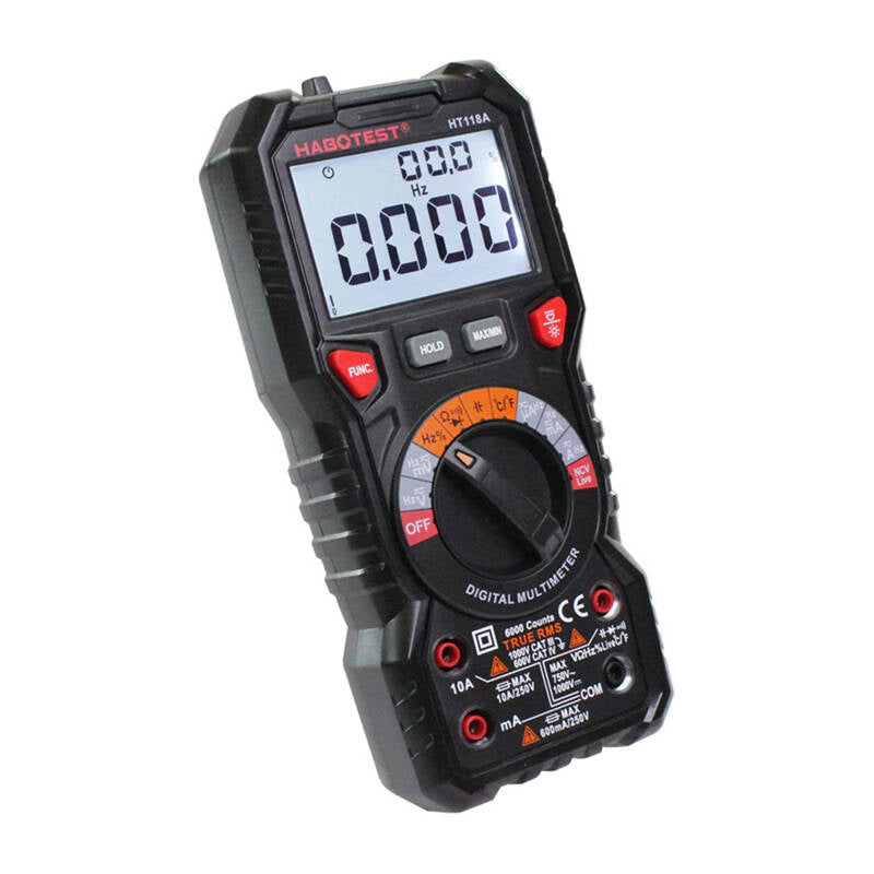 Digital multimeter med lommelygte Habotest HT118A, True RMS, NCV