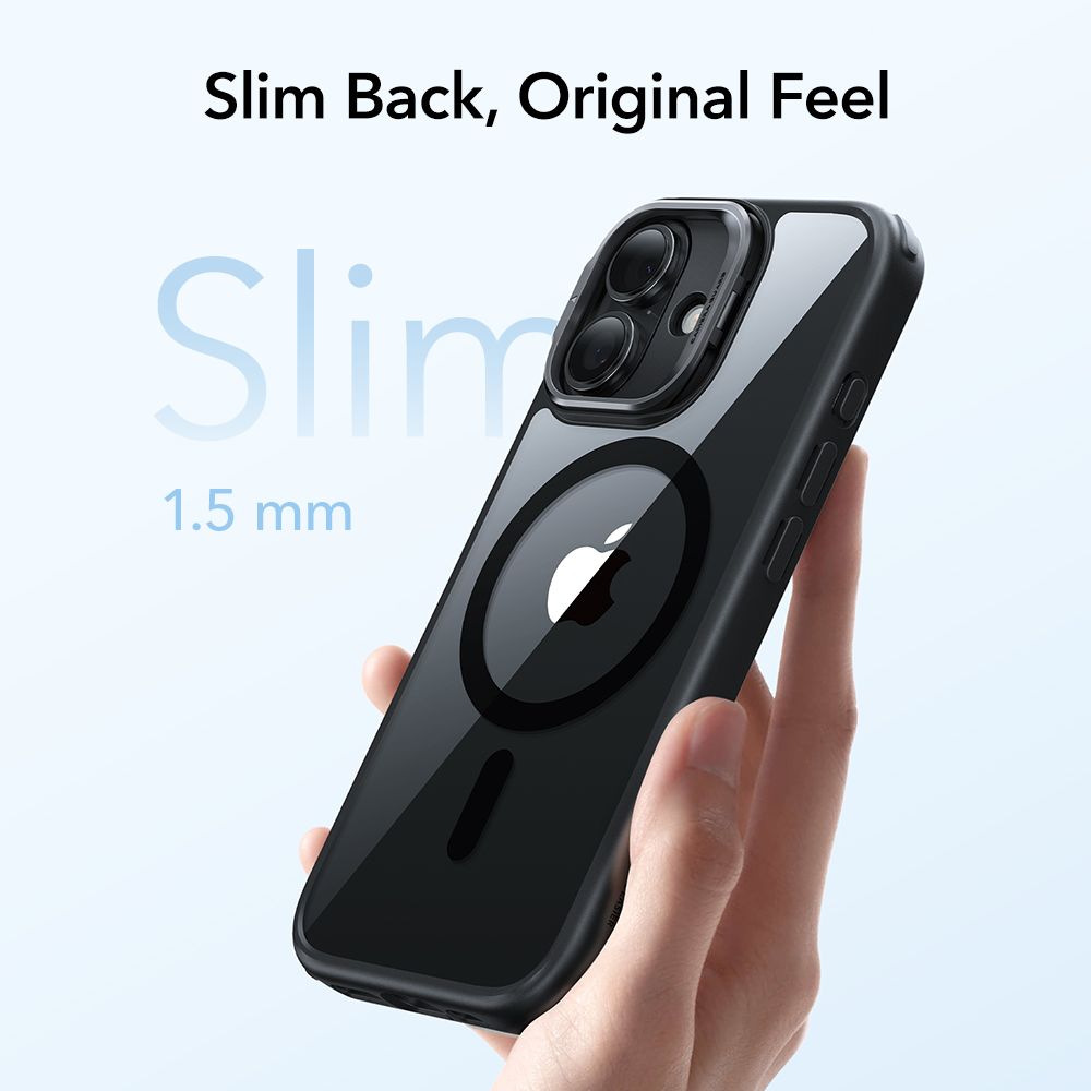 ESR Classic Hybrid Kickstand MagSafe Case til iPhone 17 - Clear Black