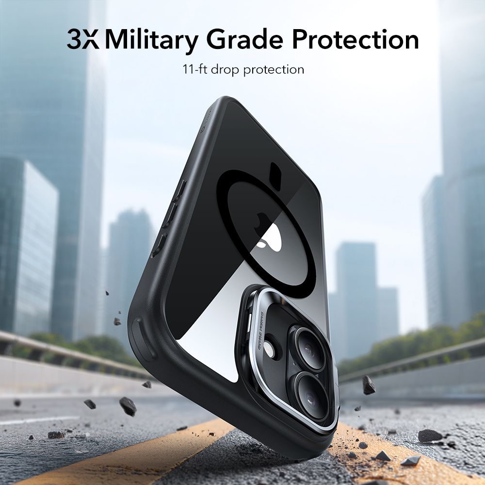 ESR Classic Hybrid Kickstand MagSafe Case til iPhone 17 - Clear Black