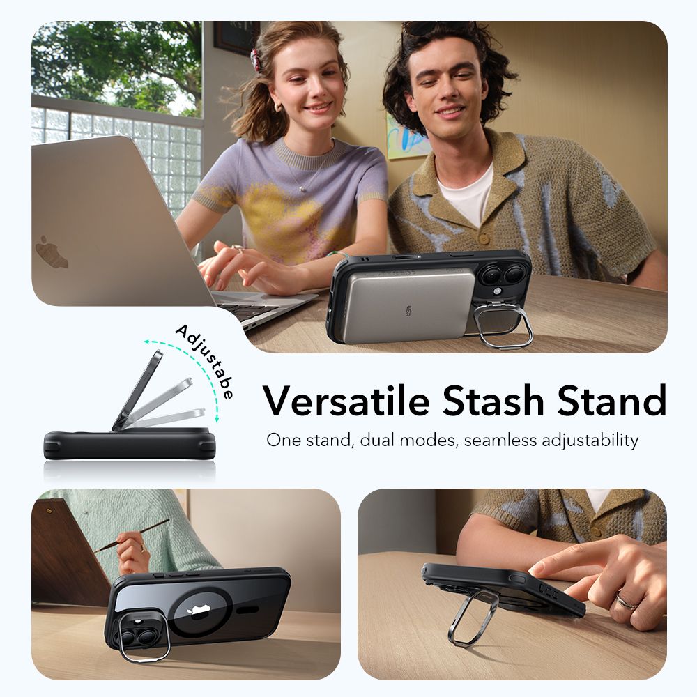 ESR Classic Hybrid Kickstand MagSafe Case til iPhone 17 - Clear Black