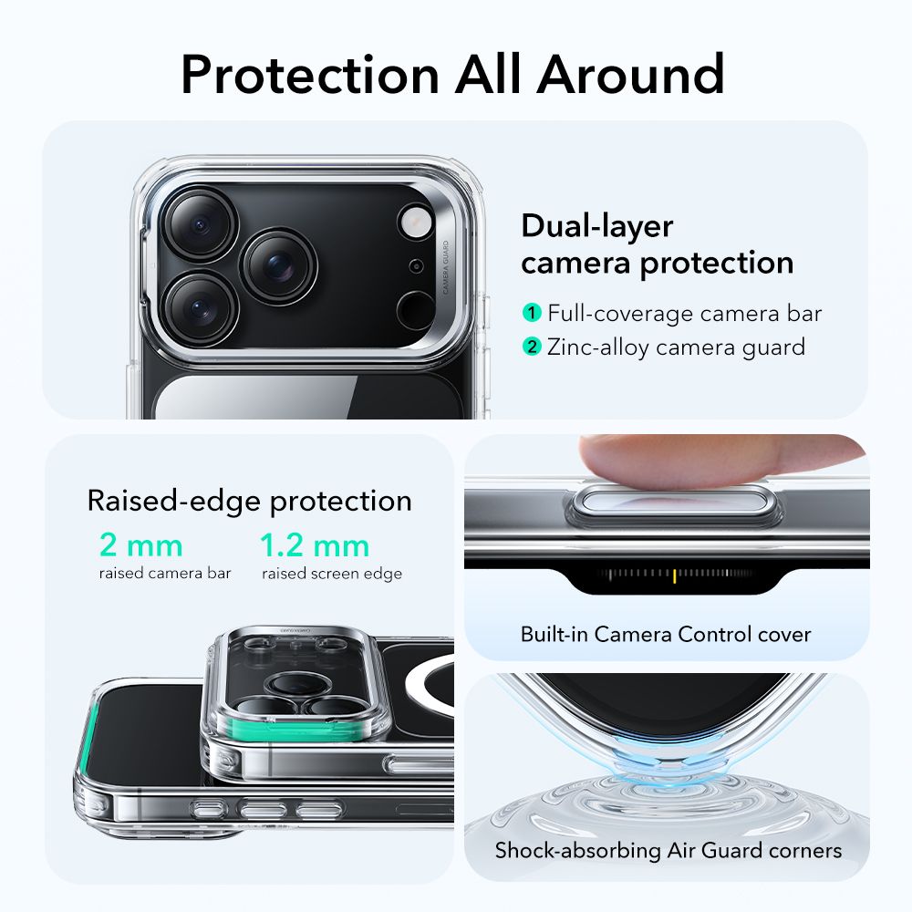 ESR Classic Hybrid Kickstand MagSafe Case til iPhone 17 Pro Max - klar