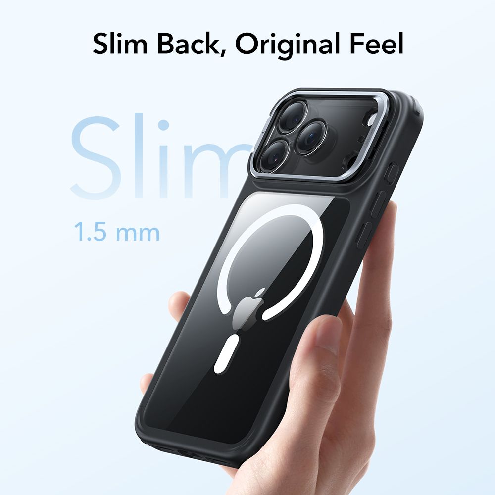 ESR Classic Hybrid Kickstand MagSafe Case til iPhone 17 Pro Max - klar sort