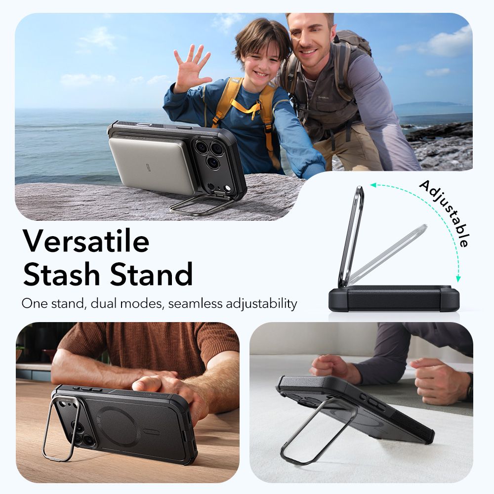 ESR Cyber Kickstand MagSafe Case til iPhone 17 Pro - sort