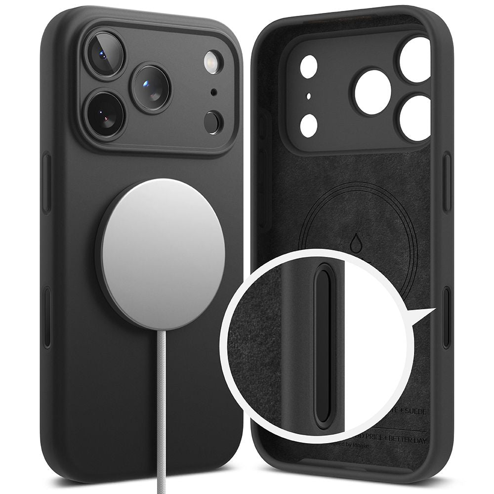 Ringke Silicone Magnetic MagSafe Case til iPhone 17 Pro Max - sort