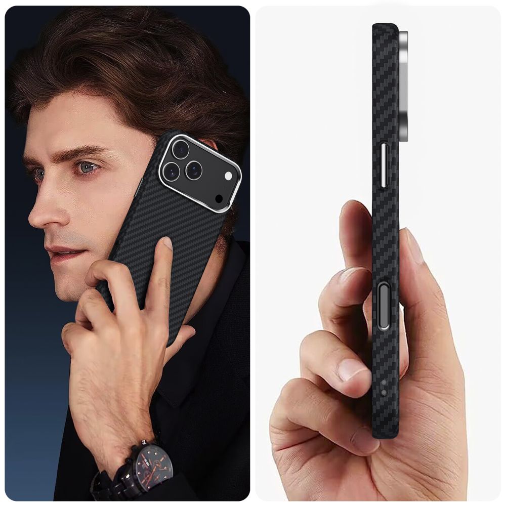 Tech-Protect Ion Carbon MagSafe Case til iPhone 17 Pro Max - Grå/Sort