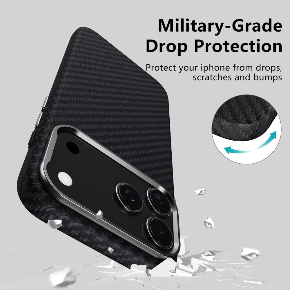 Tech-Protect Ion Carbon MagSafe Case til iPhone 17 Pro Max - Grå/Sort