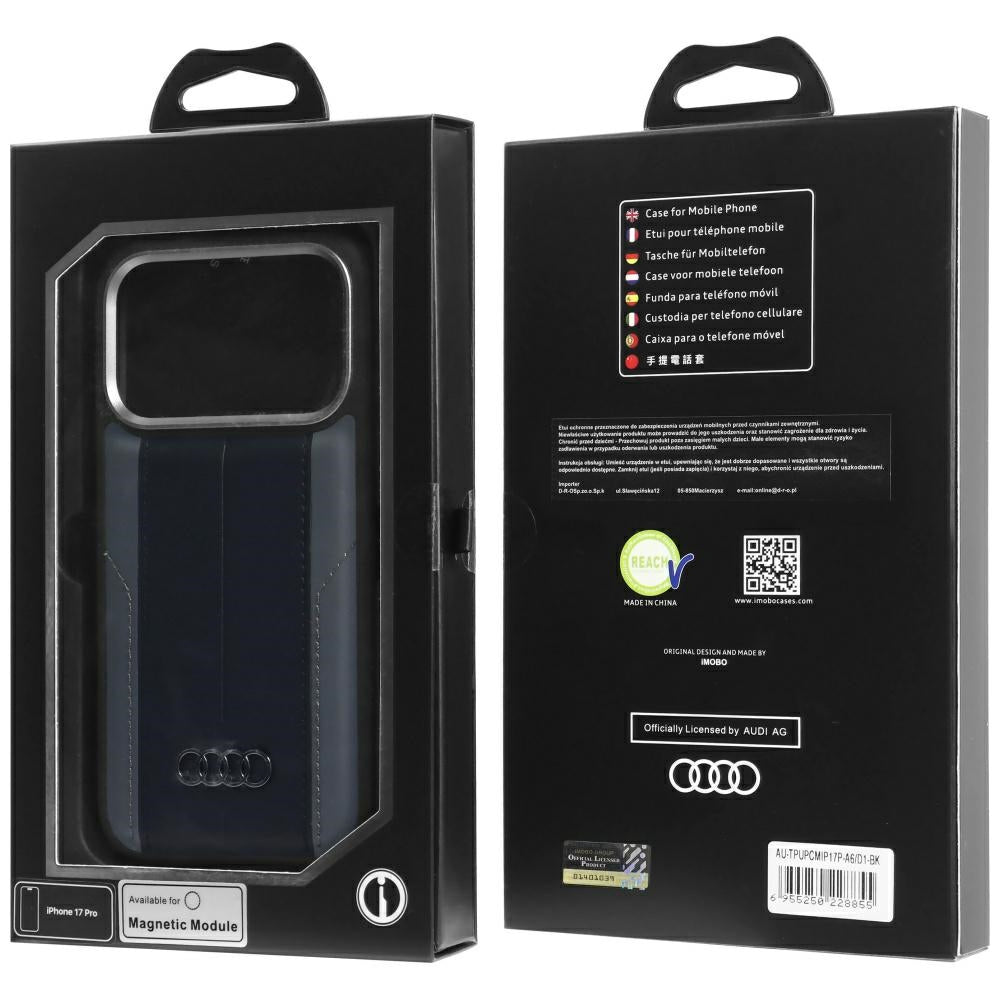 Audi A6 syntetisk læder MagSafe Case til iPhone 17 Pro - sort