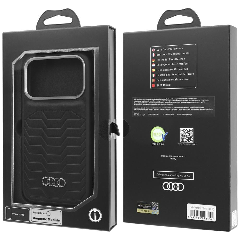 Audi GT Syntetisk læder MagSafe-foder for iPhone 17 Pro - sort