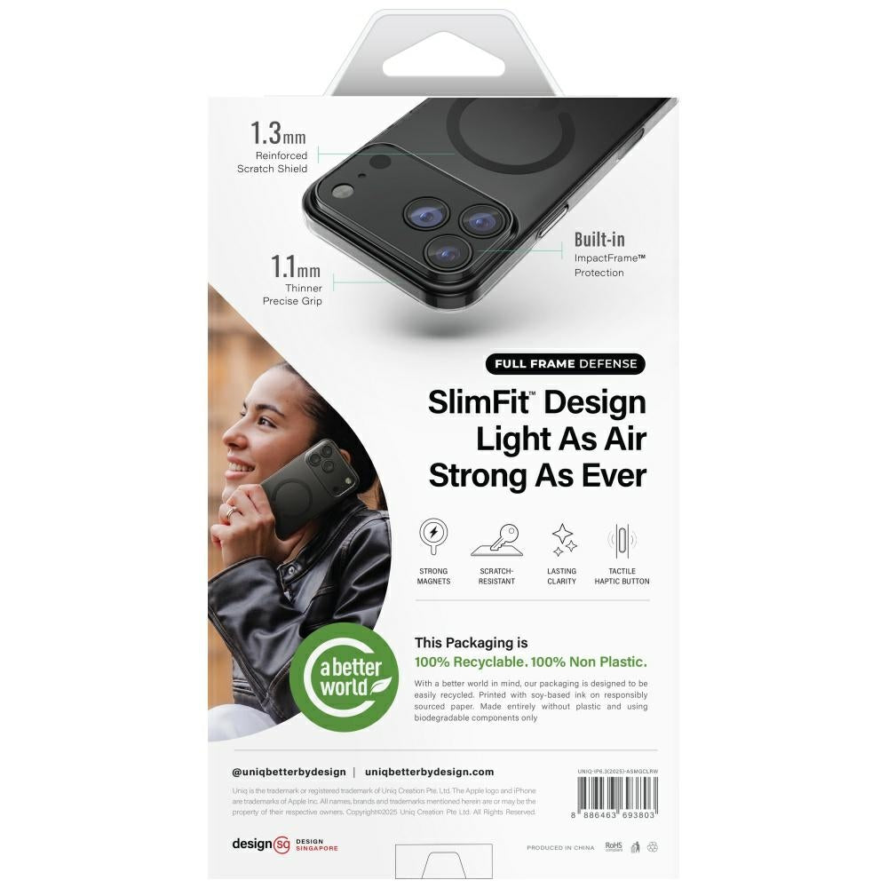 Uniq Airsuit iPhone 17 Magclick opladningsfoder - gennemsigtig