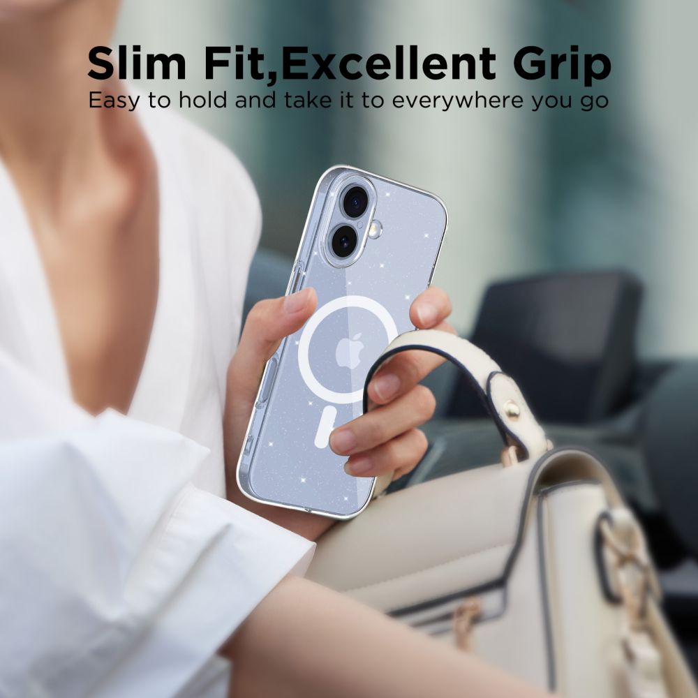 Tech-Protect FlexAir MagSafe Case til iPhone 17 - Klar Glitter