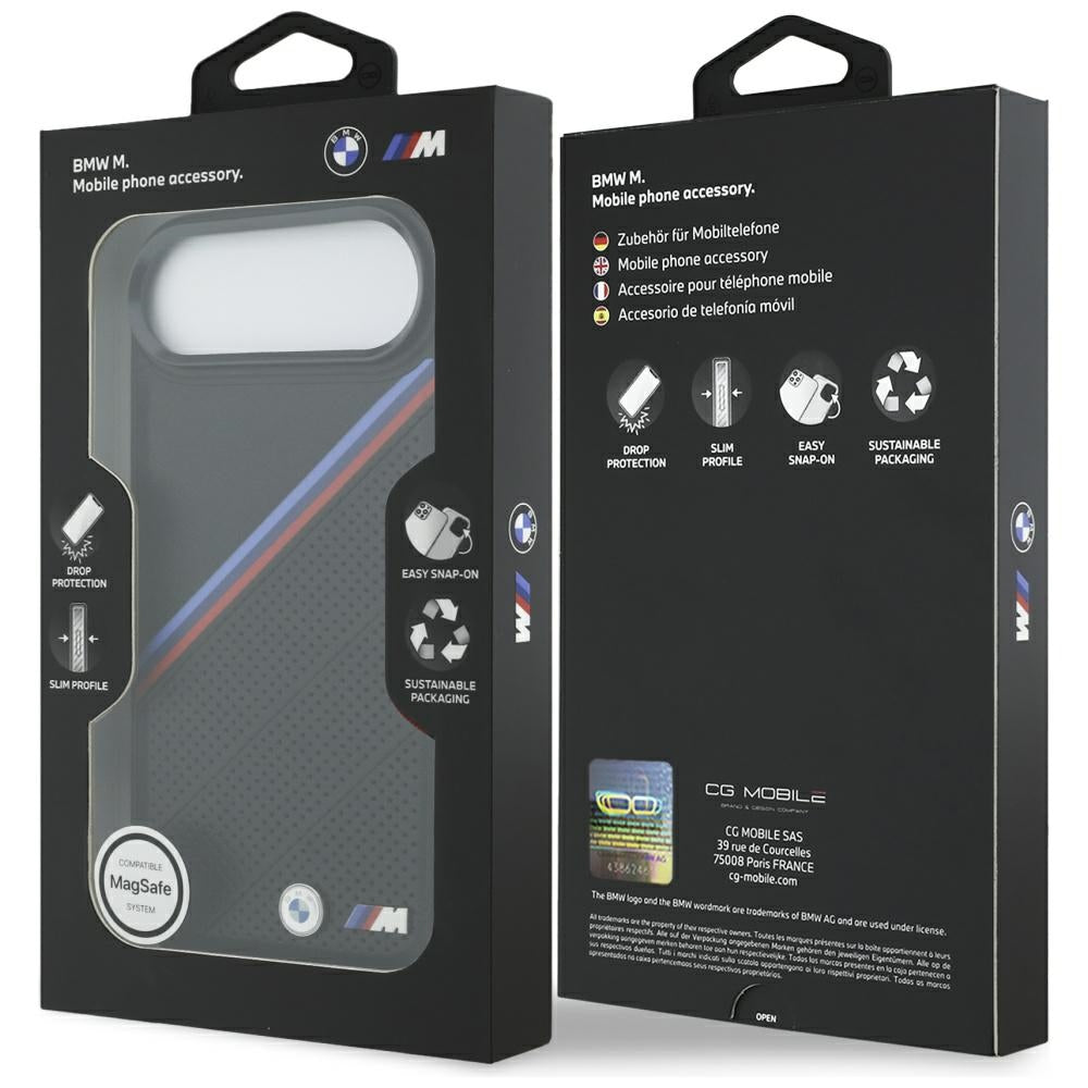 BMW M Tricolor Metal Logo MagSafe Case til iPhone 17 Air - sort