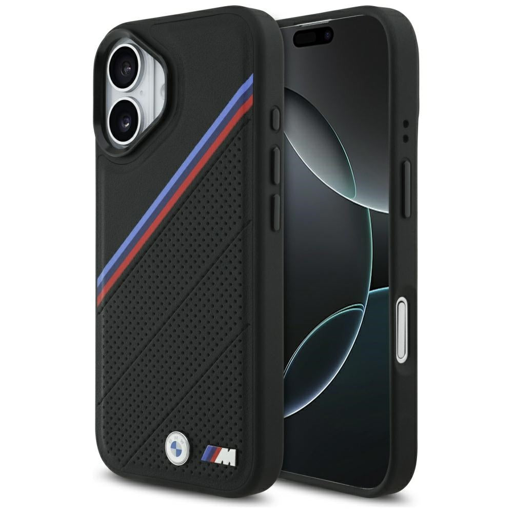 BMW M Tricolor Metal Logo MagSafe Case til iPhone 17 - sort