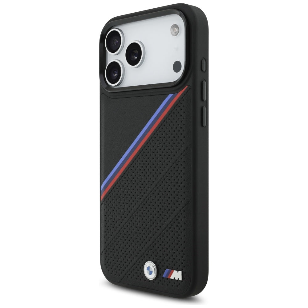 BMW M Tricolor Metal Logo MagSafe Case til iPhone 17 Pro Max - sort
