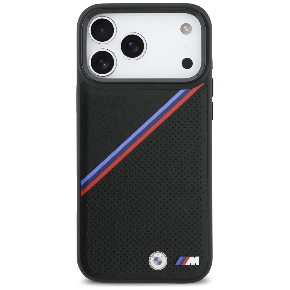 BMW M Tricolor Metal Logo MagSafe Case til iPhone 17 Pro Max - sort