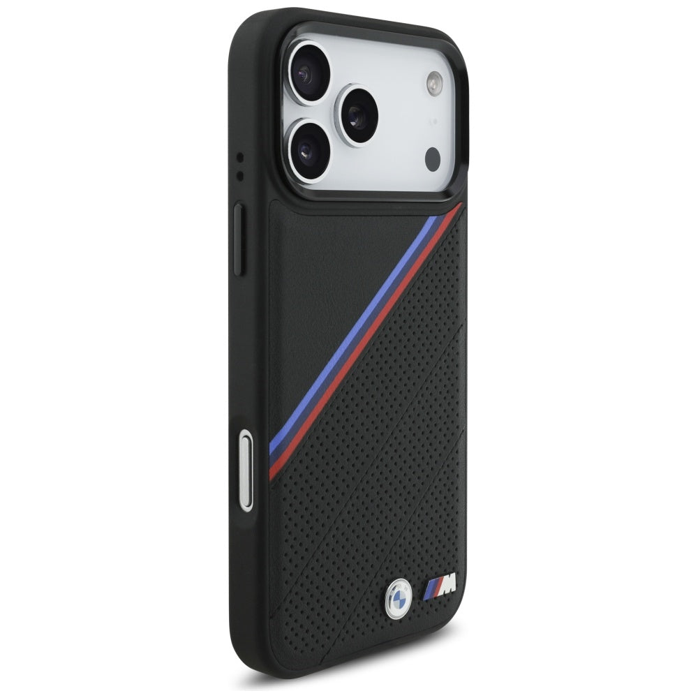 BMW M Tricolor Metal Logo MagSafe Case til iPhone 17 Pro Max - sort