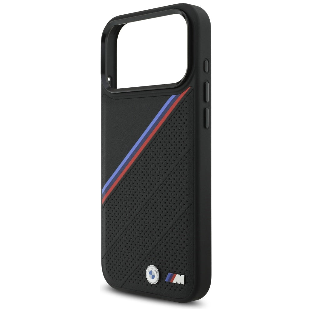 BMW M Tricolor Metal Logo MagSafe Case til iPhone 17 Pro Max - sort