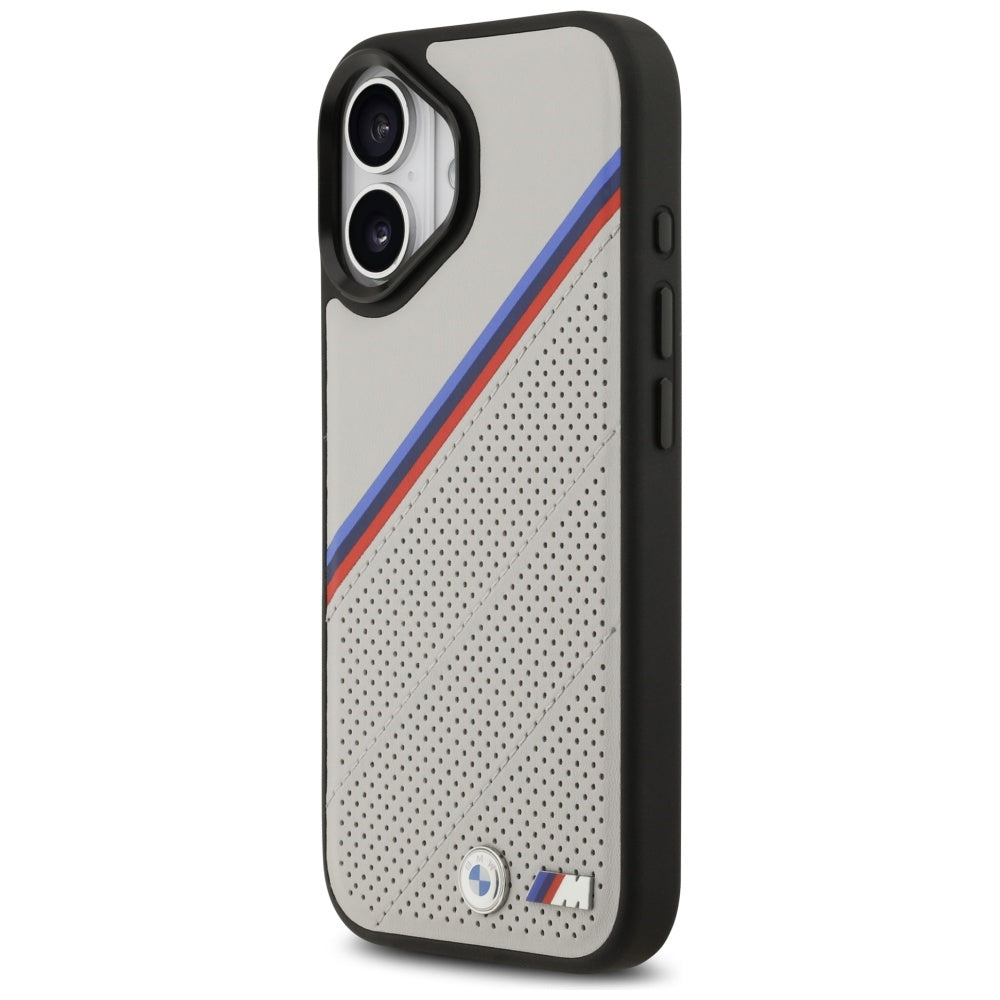 BMW M Tricolor Metal Logo MagSafe Case til iPhone 17 - Grå