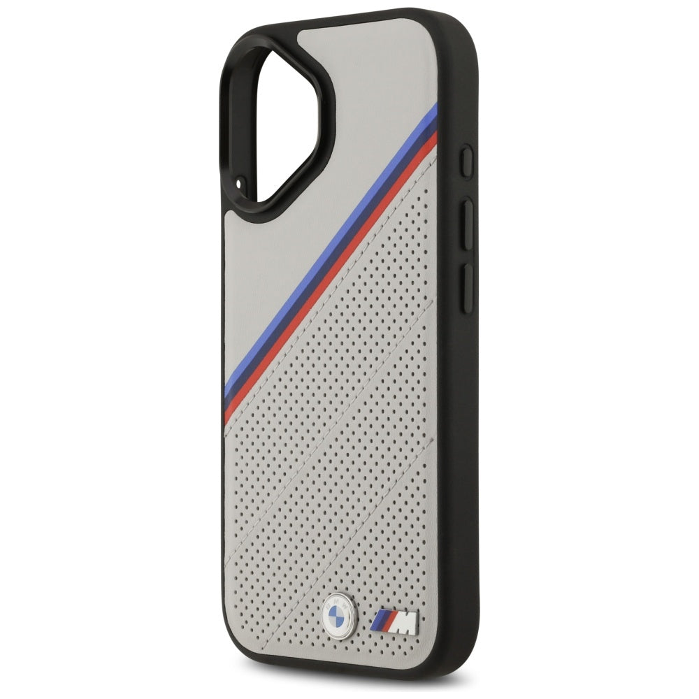 BMW M Tricolor Metal Logo MagSafe Case til iPhone 17 - Grå