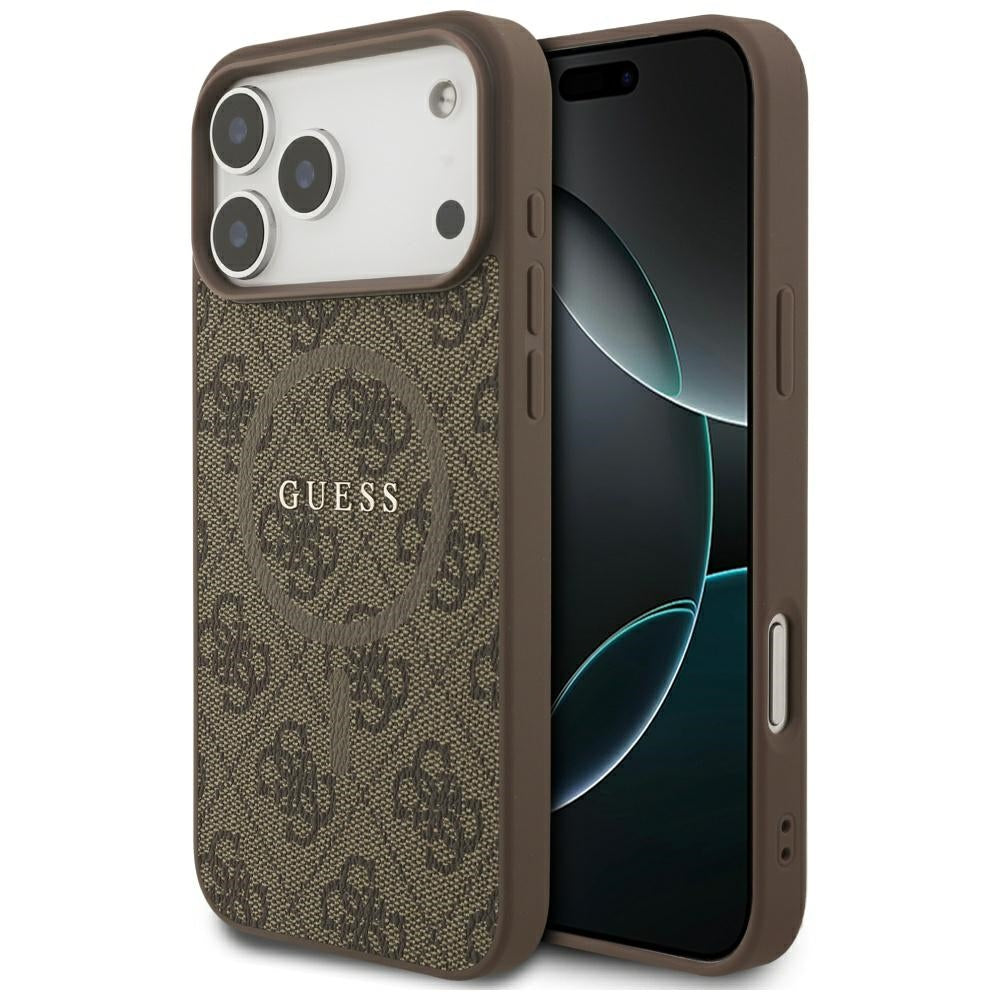 Guess 4G Ring Classic Logo MagSafe Case for iPhone 17 Pro Max - Brown