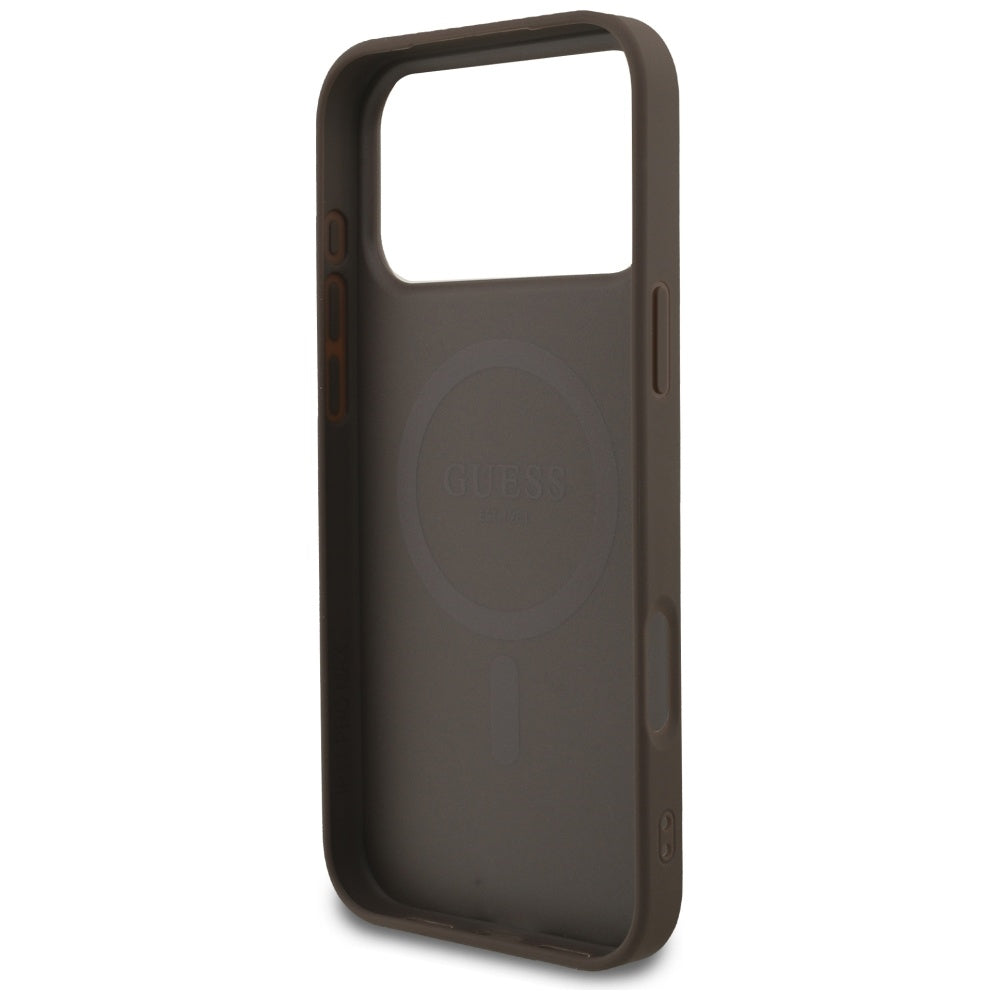 Guess 4G Ring Classic Logo MagSafe Case for iPhone 17 Pro Max - Brown