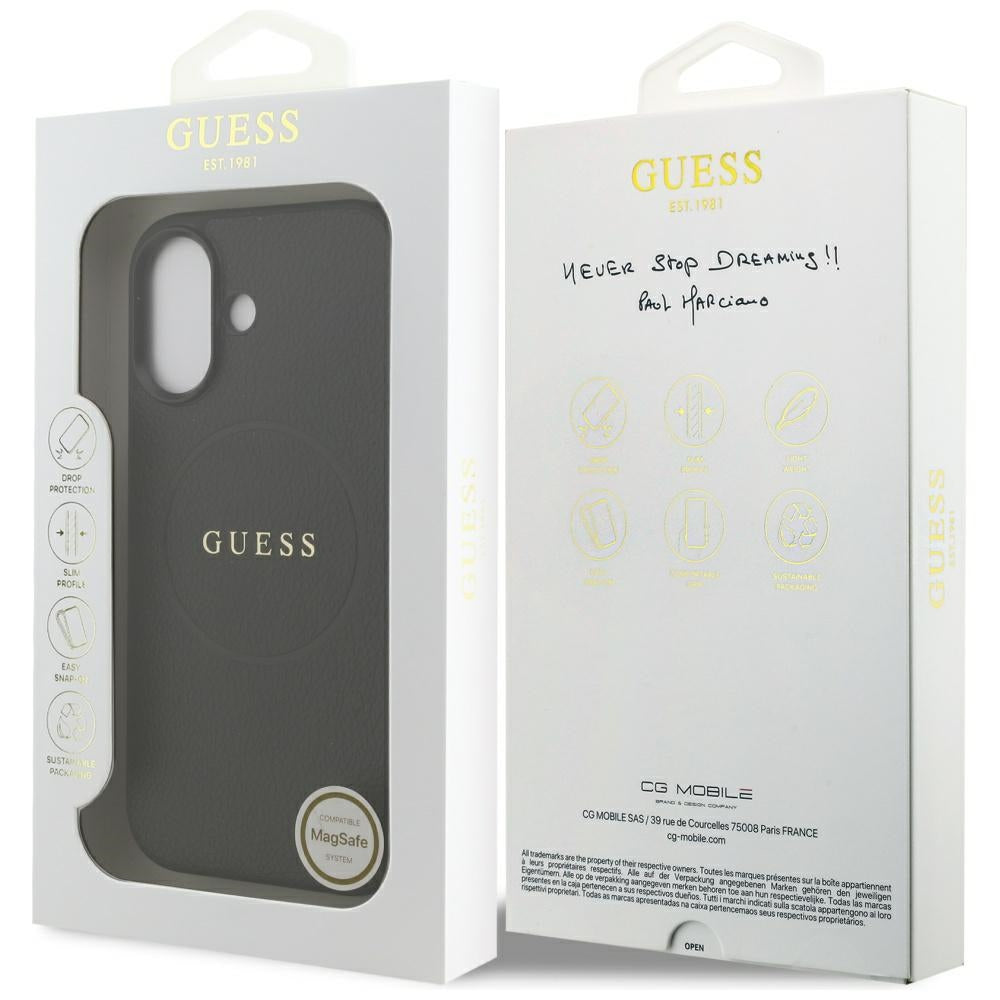Guess Grained Ring MagSafe case for iPhone 17 - black