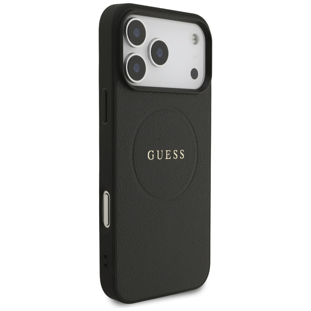 Guess Grained Ring MagSafe case for iPhone 17 Pro Max - black