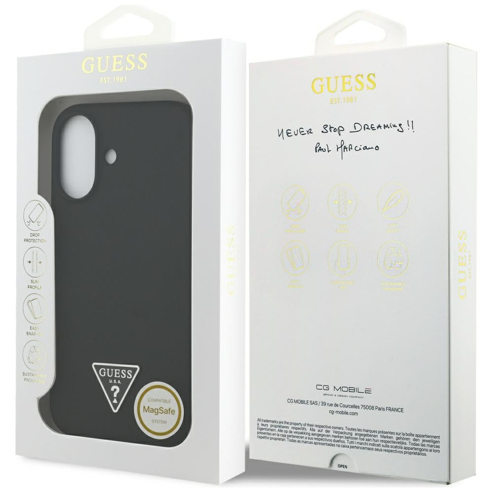 Guess Silicone Triangle Logo MagSafe Case for iPhone 17 - Black