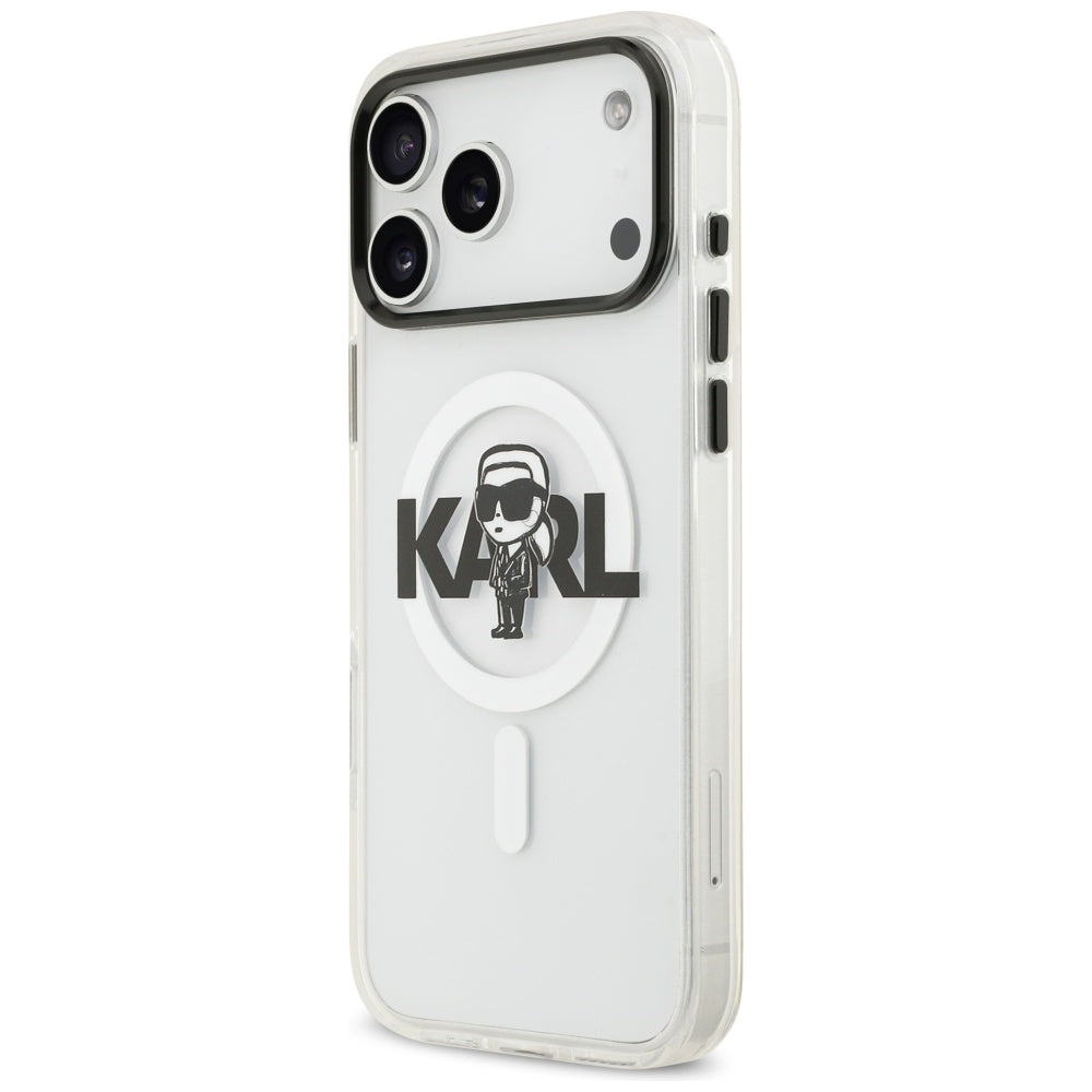 Karl Lagerfeld IML Karl Sketch Logo MagSafe Case til iPhone 17 Pro Max - Gennemsigtig