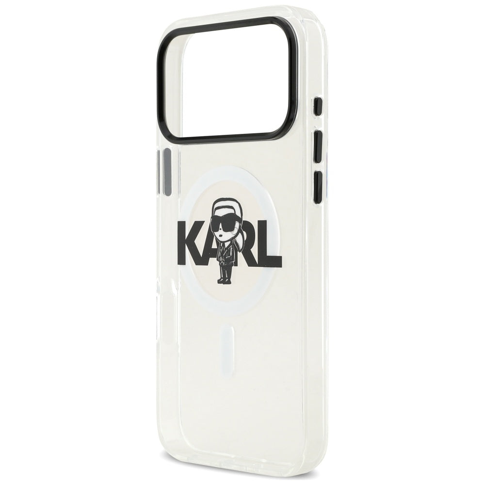 Karl Lagerfeld IML Karl Sketch Logo MagSafe Case til iPhone 17 Pro Max - Gennemsigtig