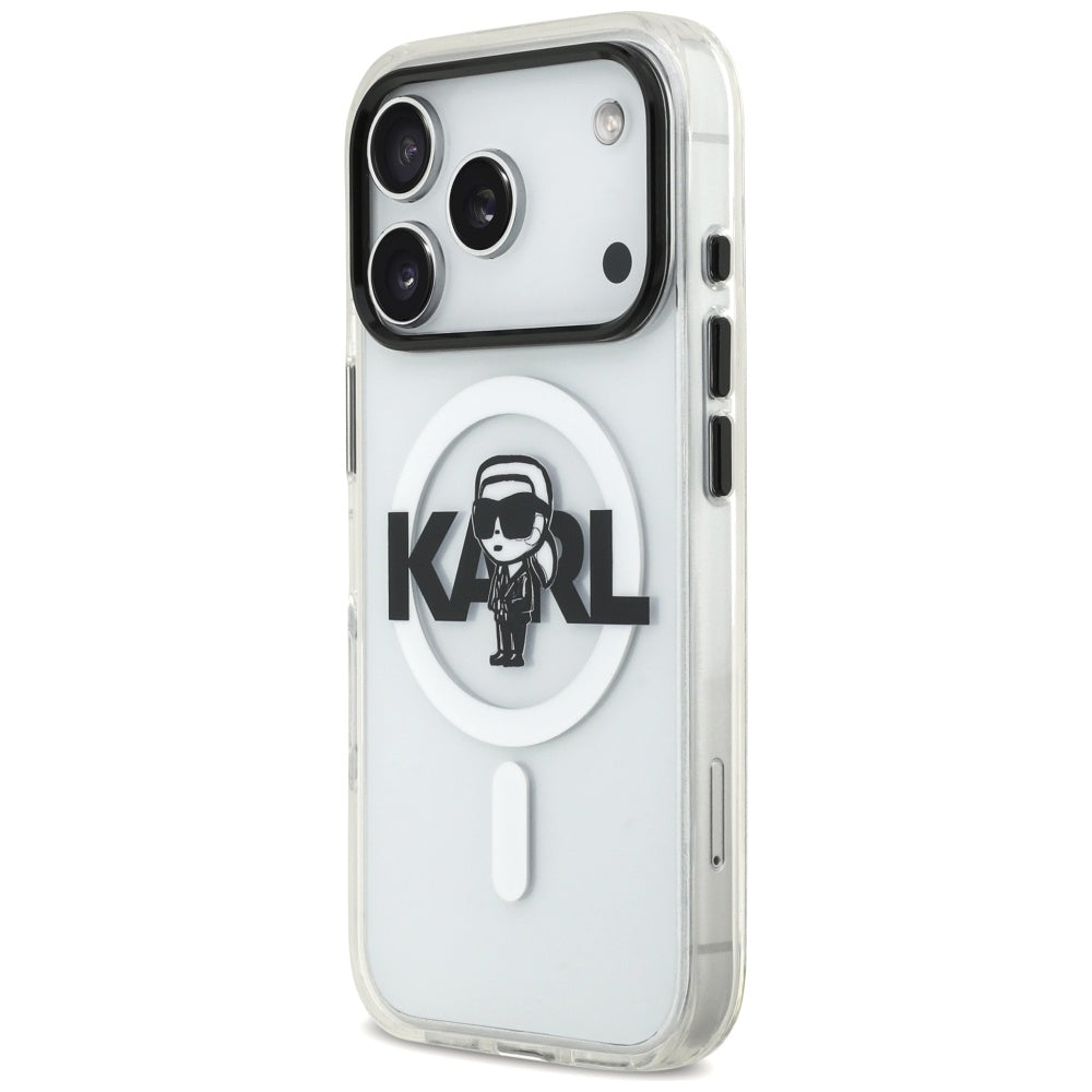 Karl Lagerfeld IML Karl Sketch Logo MagSafe Case til iPhone 17 Pro - Gennemsigtig