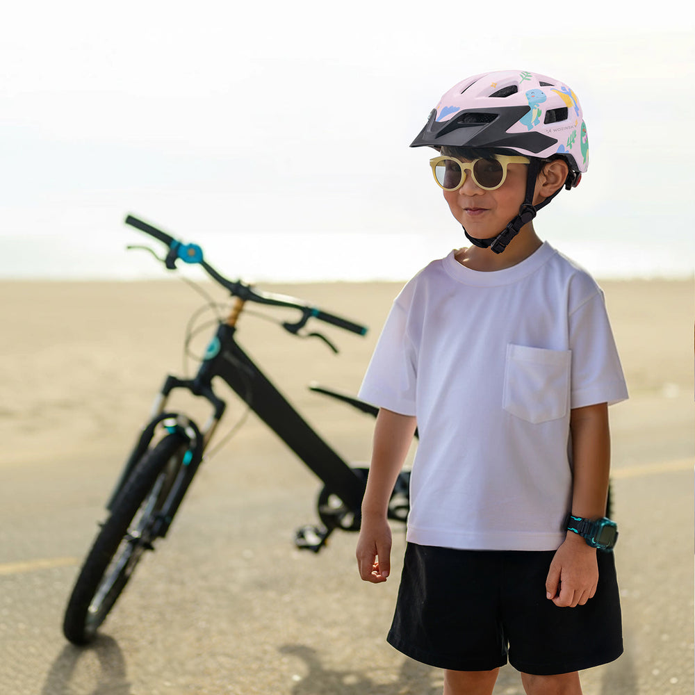 Wozinsky børns MTB cykelhjelm med aftagelig visir S - Pink