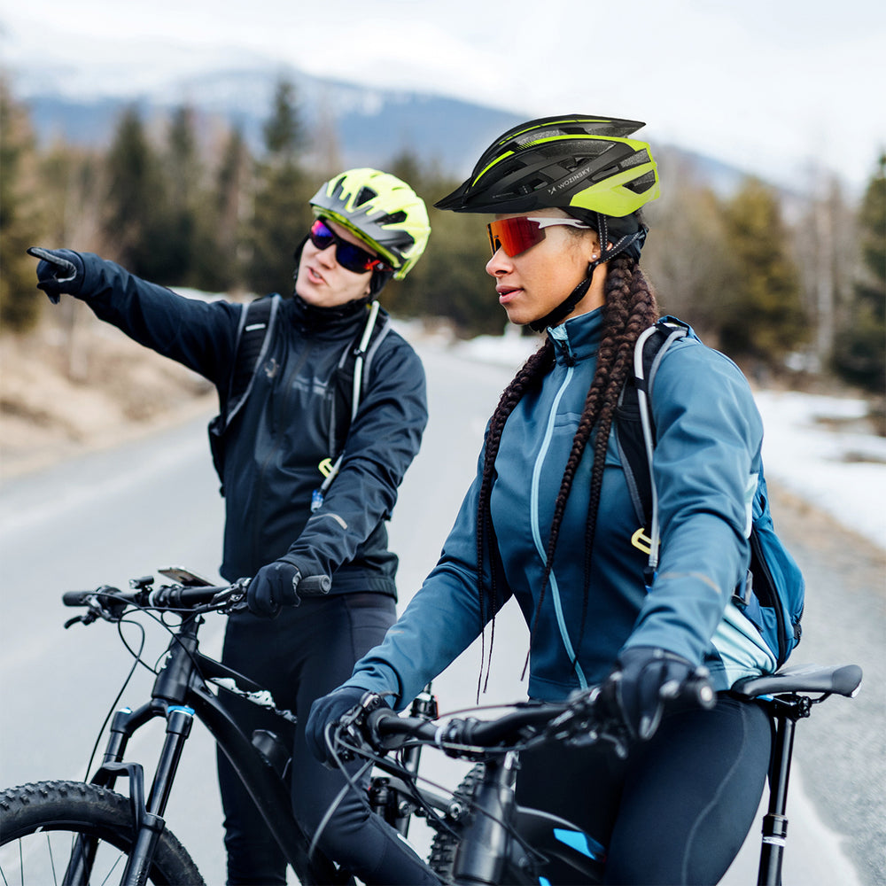 Wozinsky MTB Bike Helmet with Removable Visor and Rear USB Light L - Black and Yellow