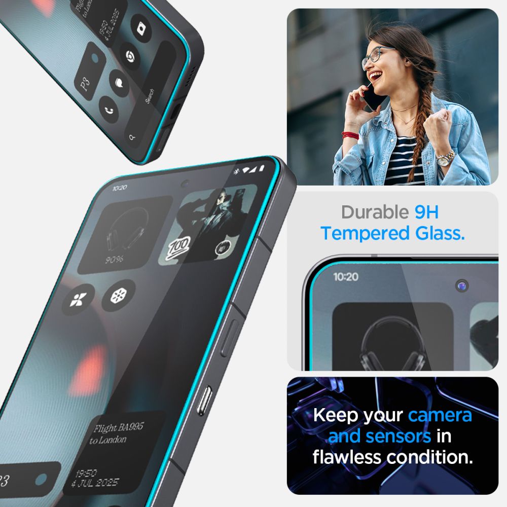 Spigen Glas.TR EZ Fit Hærdet glas 2-pakke til ingenting Telefon 3 - Transparent