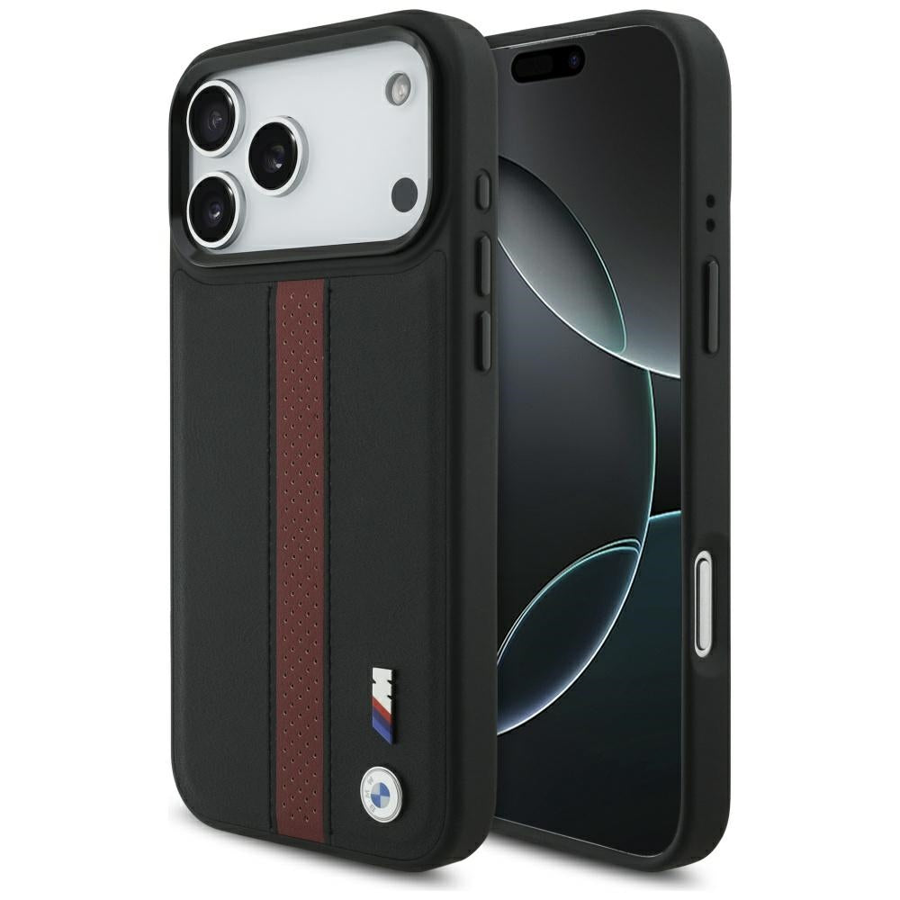 BMW M Perforeret Stripe Logo MagSafe Case til iPhone 17 Pro Max - Rød