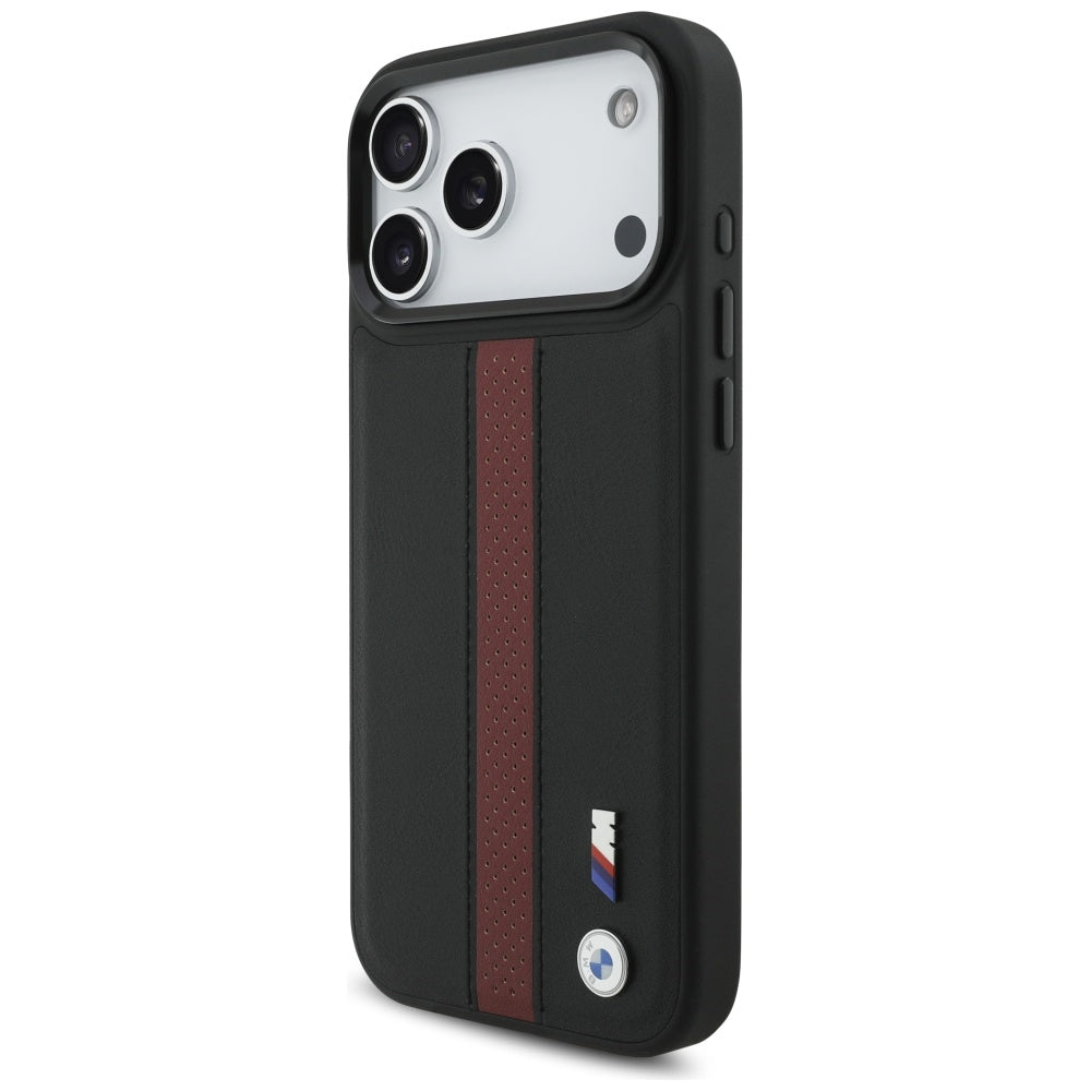 BMW M Perforeret Stripe Logo MagSafe Case til iPhone 17 Pro Max - Rød