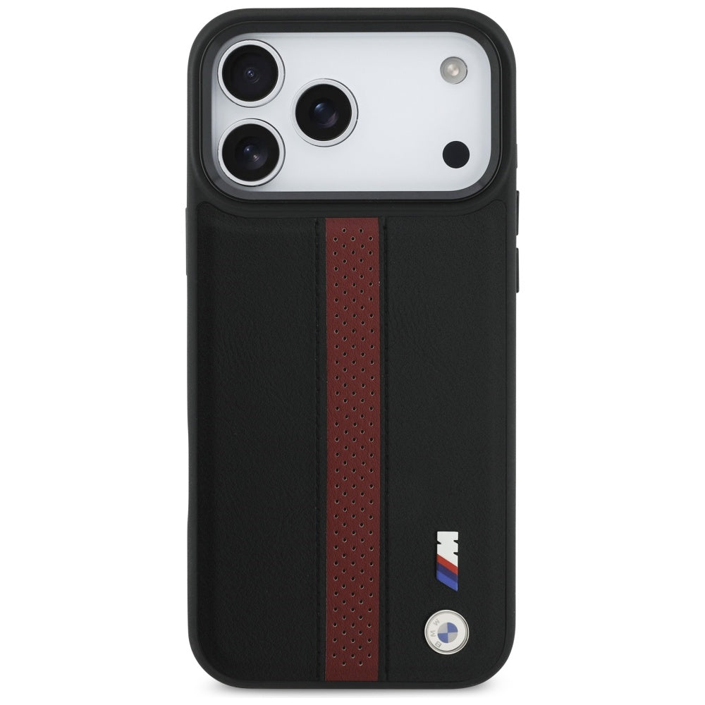 BMW M Perforeret Stripe Logo MagSafe Case til iPhone 17 Pro Max - Rød