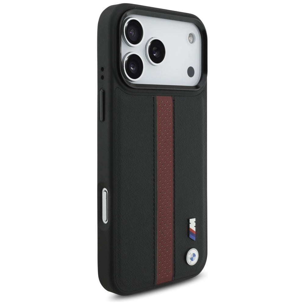 BMW M Perforeret Stripe Logo MagSafe Case til iPhone 17 Pro Max - Rød