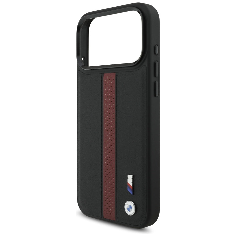 BMW M Perforeret Stripe Logo MagSafe Case til iPhone 17 Pro Max - Rød
