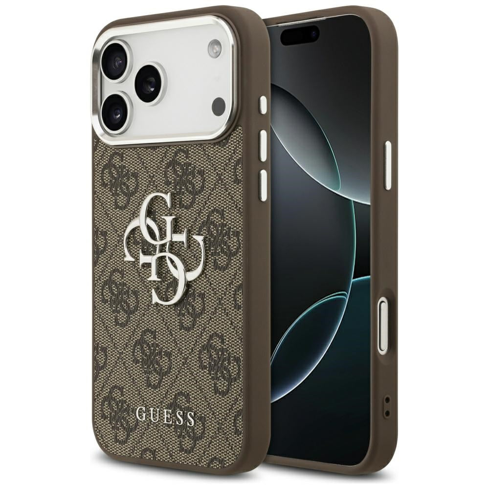 Guess 4G Big 4G Classic Logo Case for iPhone 17 Pro Max Brown - Silver