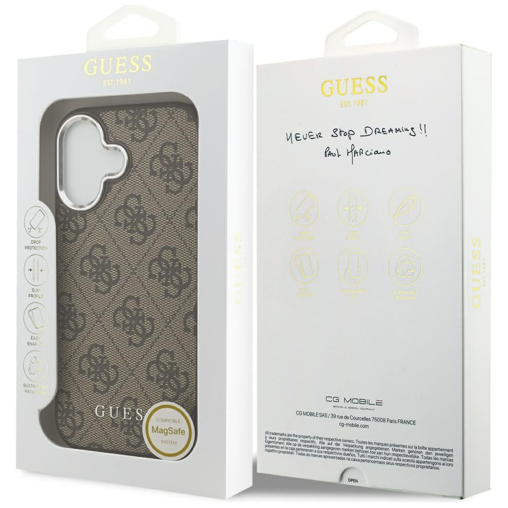 Guess 4G Classic Logo MagSafe case for iPhone 17 - brown