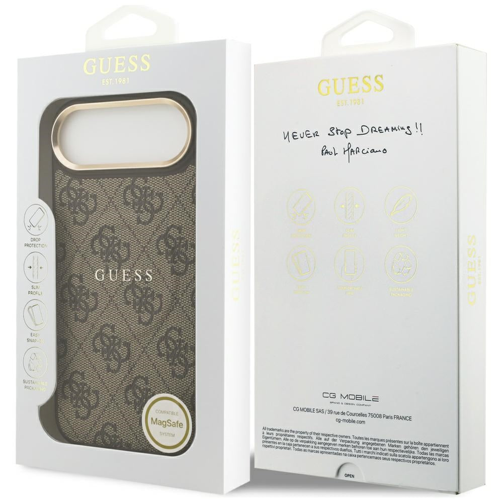 Guess 4G PU Classic Logo MagSafe Case til iPhone 17 Air - Brunt
