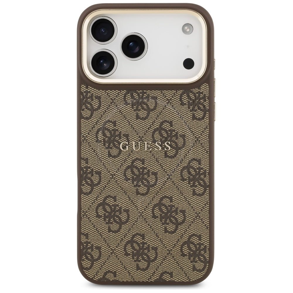 Guess 4G PU Classic Logo MagSafe Case til iPhone 17 Pro Max - Brunt