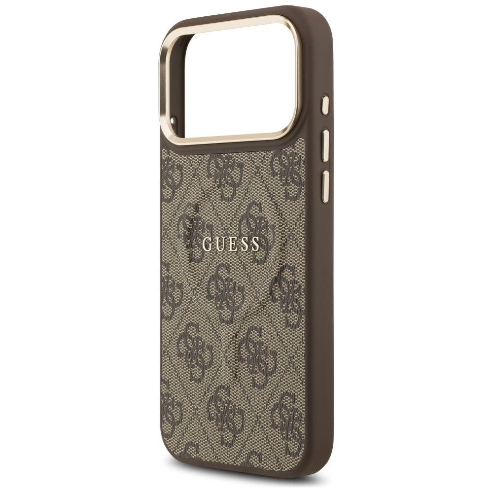 Guess 4G PU Classic Logo MagSafe Case til iPhone 17 Pro Max - Brunt