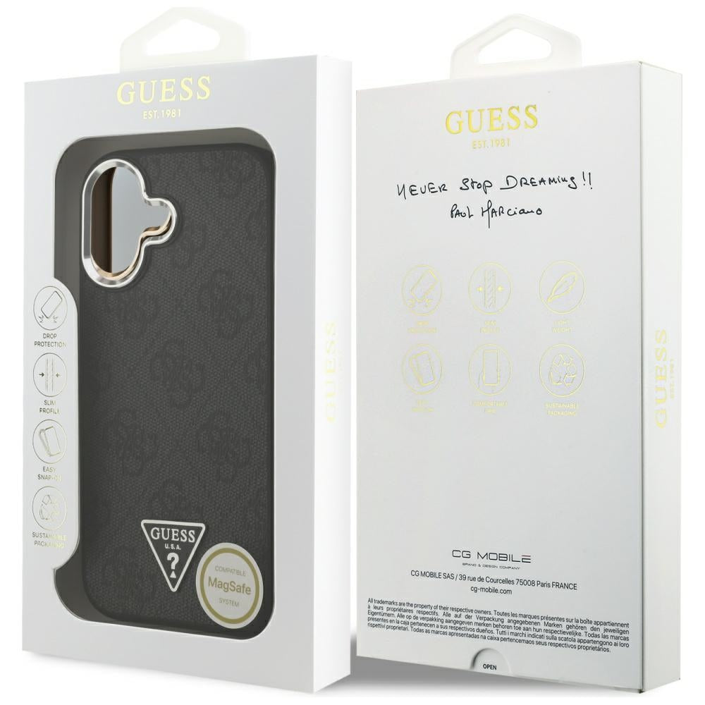 Guess 4G Triangle Logo MagSafe-hylster til iPhone 17 - sort