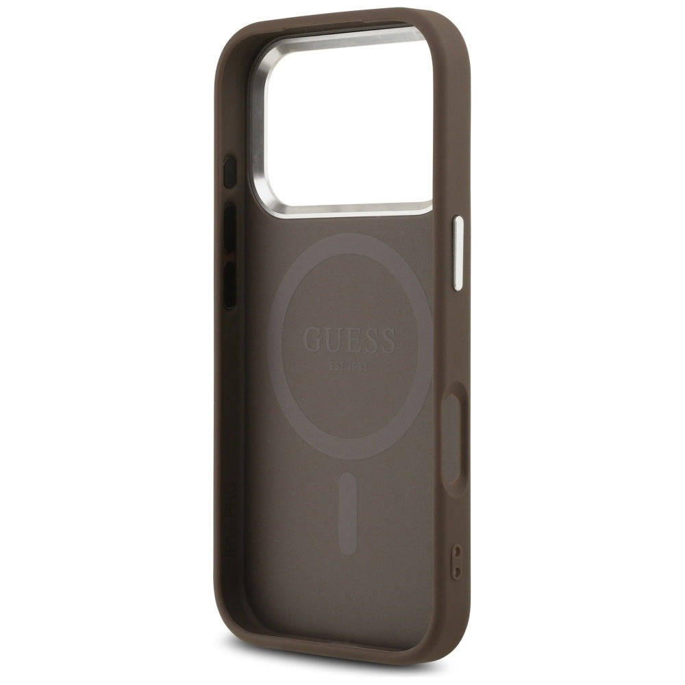 Guess 4G Triangle Logo MagSafe case for iPhone 17 Pro - brown