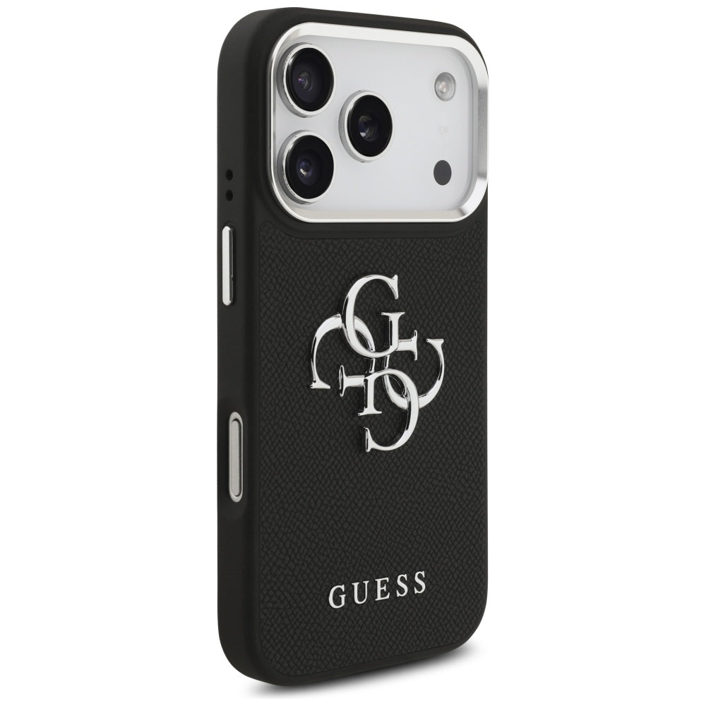 Guess Grained Big 4G Classic Logo case for iPhone 17 Pro - black